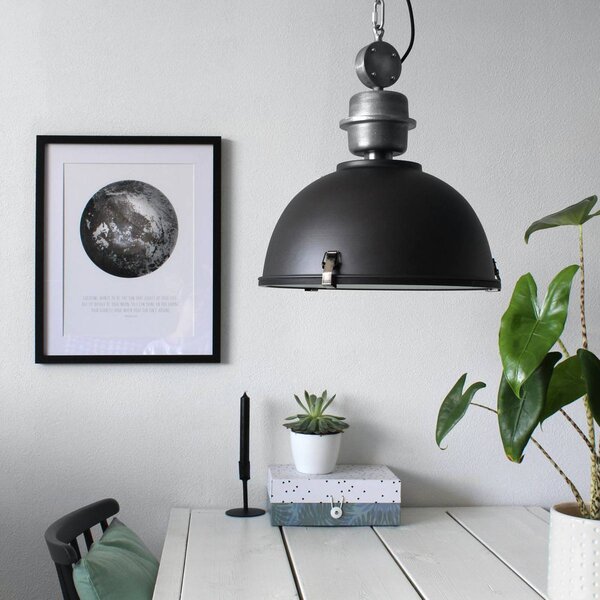 Steinhauer Lampa wisząca Bikkel, możliwość ściemniania, czarny, kuchnia, metal, industrialny
