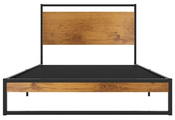 Czarne metalowe łóżko pojedyncze 100x200 cm B1-M82
