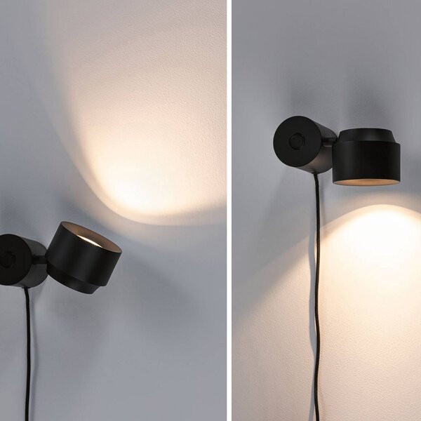 Paulmann Lampa stołowa LED Puric Pane I, możliwość ściemniania, czarny, salon / jadalnia, metal, nowoczesny