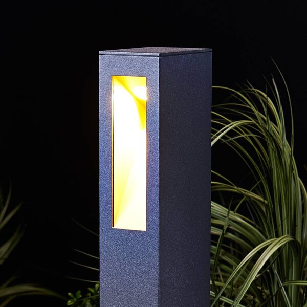 Słupek oświetleniowy LED JENKE Lucande, czarny, aluminium, nowoczesny