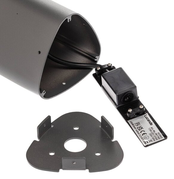 Lampa ogrodowa stojąca Pirron Lucande, czarny, aluminium, nowoczesny