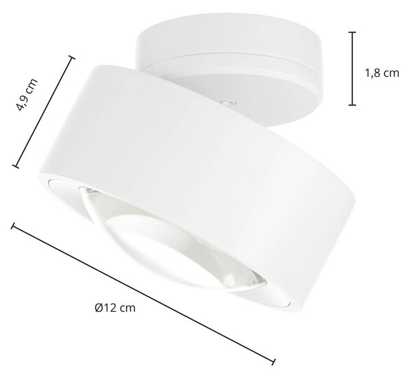 Lampa sufitowa LED Rotari Arcchio, możliwość ściemniania, biały / opal, salon / jadalnia, aluminium, nowoczesny
