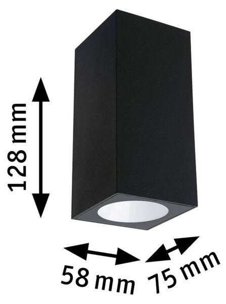 Paulmann Kinkiet zewnętrzny LED Flame, czarny, aluminium, nowoczesny