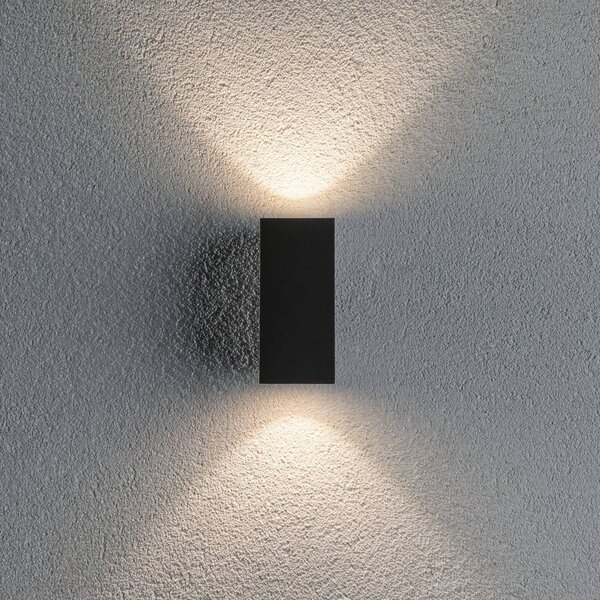Paulmann Kinkiet zewnętrzny LED Flame, czarny, aluminium, nowoczesny