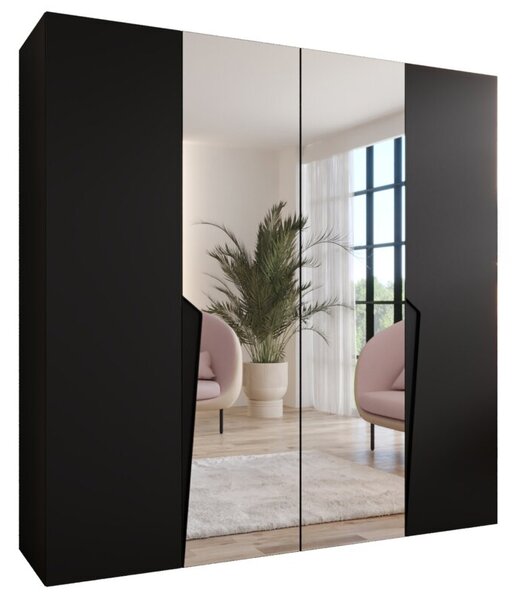 Szafa uchylna otwierana Piano 2 200 wys. 202 cm czarny + u. czarny