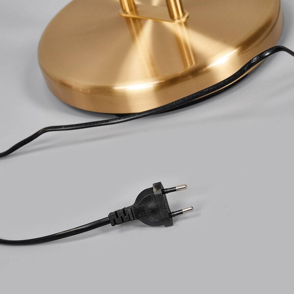 Lampa stojąca LED Josefin Lindby, możliwość ściemniania, mosiężny / złoty, salon / jadalnia, metal, nowoczesny