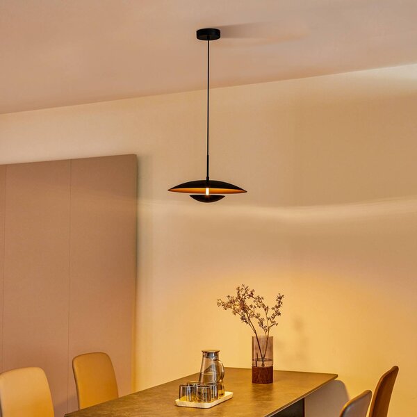 Lampa wisząca Tiama Lindby, czarny, salon / jadalnia, metal, nowoczesny