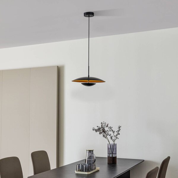 Lampa wisząca Tiama Lindby, czarny, salon / jadalnia, metal, nowoczesny
