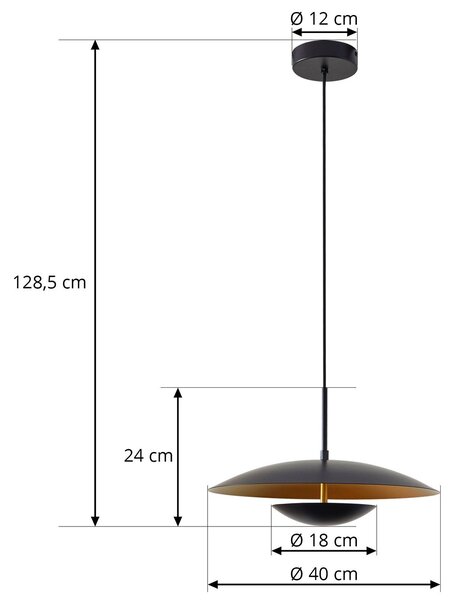 Lampa wisząca Tiama Lindby, czarny, salon / jadalnia, metal, nowoczesny