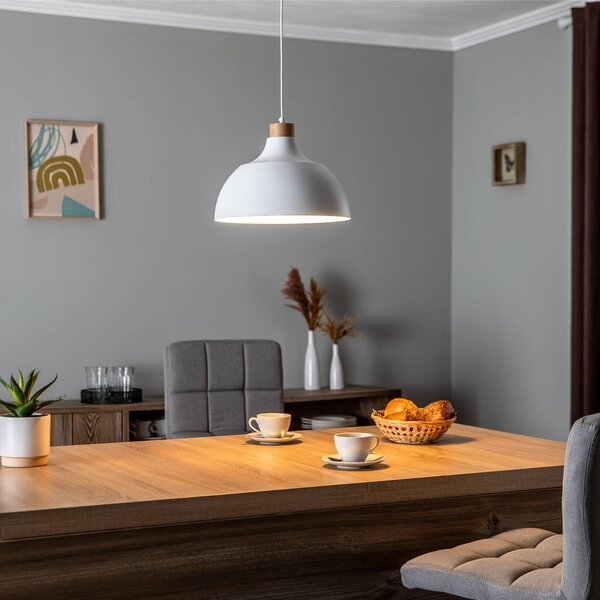 Lampa wisząca Kaitt Envostar, możliwość ściemniania, biały / opal, salon / jadalnia, metal, skandynawski