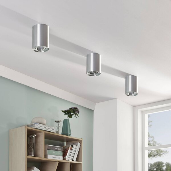 Lampa sufitowa Jolina Arcchio, możliwość ściemniania, aluminiowy / szary / cynkowy, przedpokój, aluminium, nowoczesny