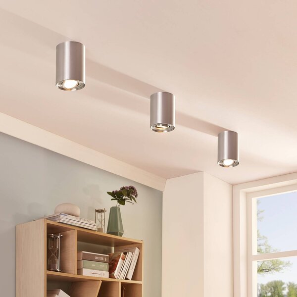 Lampa sufitowa Jolina Arcchio, możliwość ściemniania, aluminiowy / szary / cynkowy, przedpokój, aluminium, nowoczesny