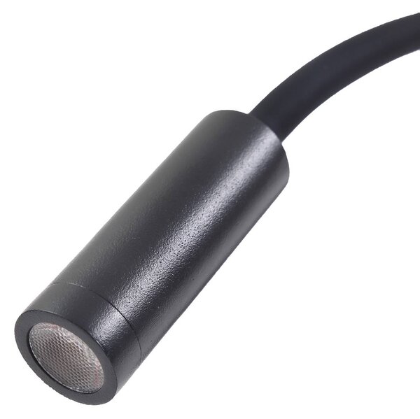 Kinkiet LED Hetti Lucande, czarny, sypialnia, metal