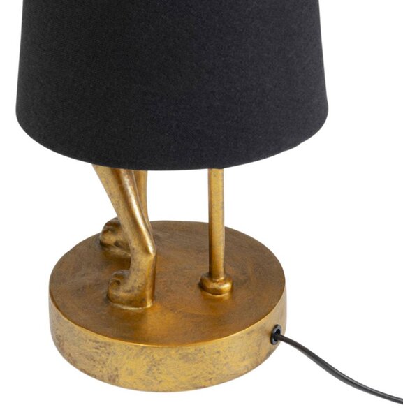 KARE Lampa stołowa Animal Rabbit, mosiężny / złoty, salon / jadalnia, tkanina / materiał / jedwab, design