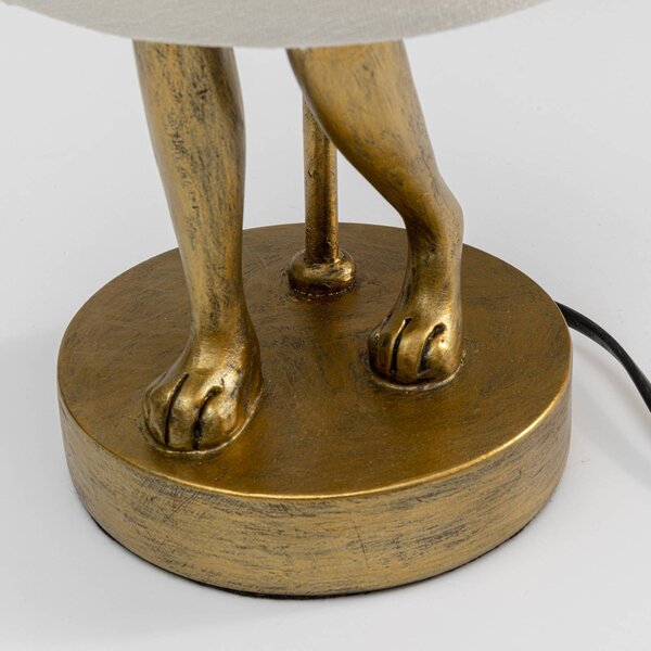 KARE Lampa stołowa Animal Rabbit, mosiężny / złoty, salon / jadalnia, tkanina / materiał / jedwab, design