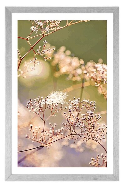 Plakat z passe-partout martwa natura kwiaty