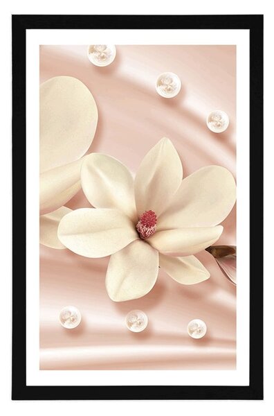 Plakat z passe-partout luksusowa magnolia