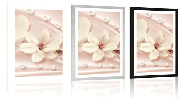 Plakat z passe-partout luksusowa magnolia