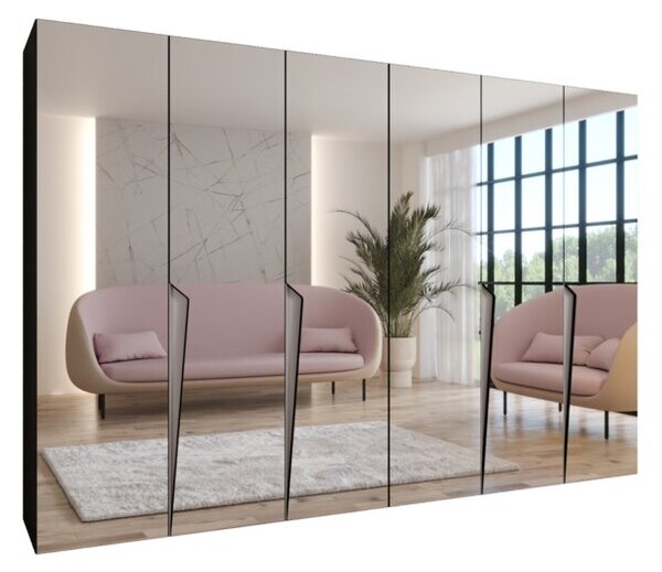 Szafa uchylna otwierana Piano 1 300 (2x150) wys. 202 cm czarny + u. kaszmir