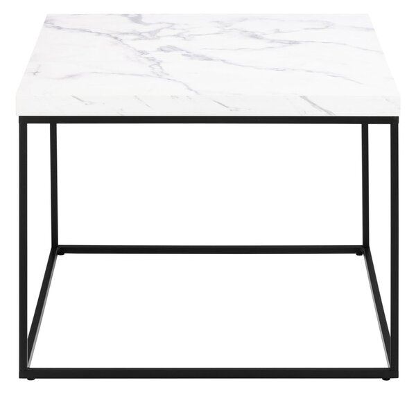 Biały stolik z blatem w dekorze marmuru 60x60 cm Barossa – Actona