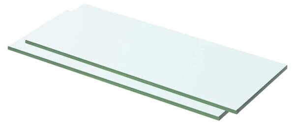 Półki, 2 szt., panel z bezbarwnego szkła, 50 x 15 cm