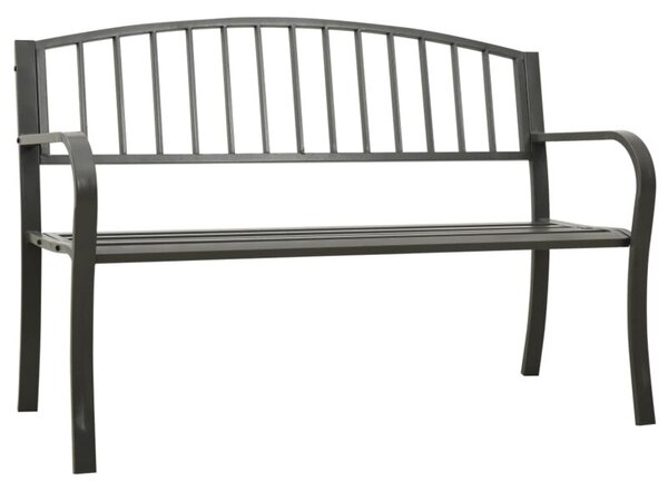 Ławka ogrodowa, szara, 120 cm, stalowa
