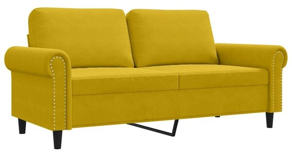 Sofa 2-osobowa, Å¼Ã³Åta, 140 cm, tapicerowana aksamitem