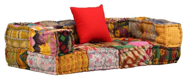 Puf moduÅowy, 2-osobowy, patchwork, tkanina