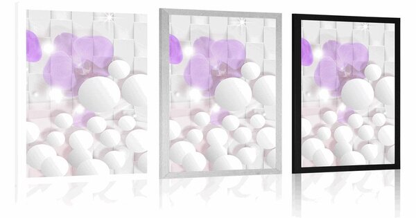 Plakat orchidea na abstrakcyjnym tle
