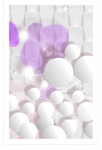 Plakat orchidea na abstrakcyjnym tle