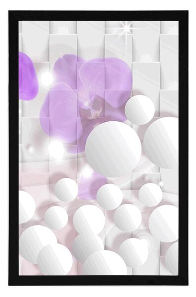 Plakat orchidea na abstrakcyjnym tle