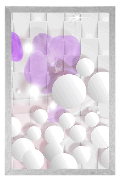 Plakat orchidea na abstrakcyjnym tle