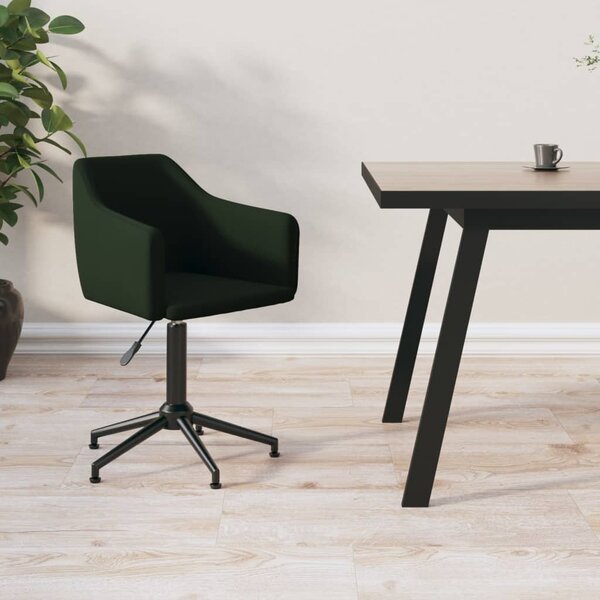 Obrotowe krzesło biurowe, ciemnozielone, tapicerowane aksamitem