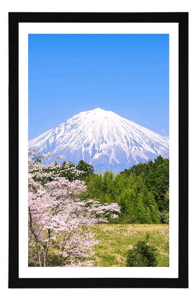 Plakat z passe-partout wulkan Fuji