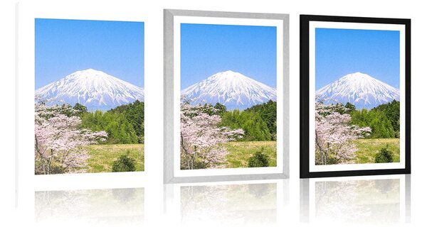 Plakat z passe-partout wulkan Fuji
