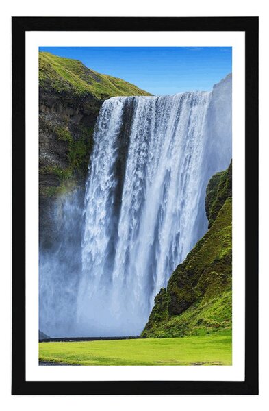 Plakat z passe-partout kultowy wodospad na Islandii