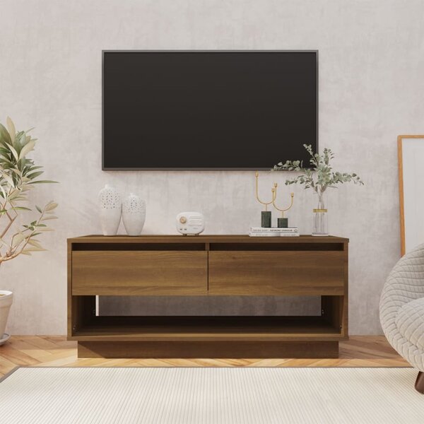 Szafka pod telewizor, brązowy dąb, 102x41x44 cm, płyta wiórowa