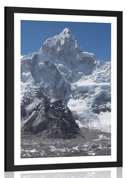 Plakat z passe-partout piękny szczyt góry