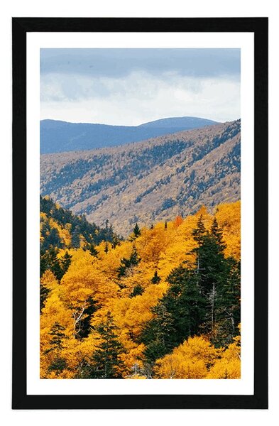 Plakat z passe-partout widok na majestatyczne góry