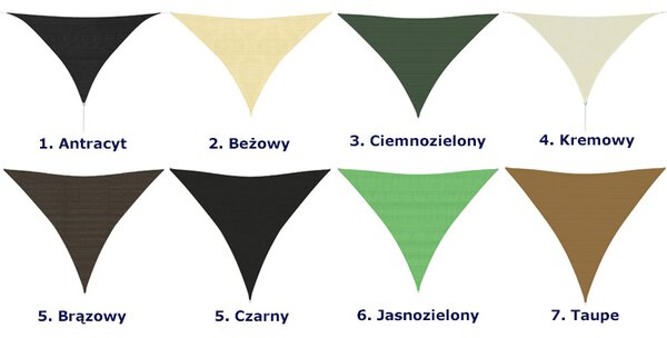 Czarny trójkątny żagiel ogrodowy T8-F23