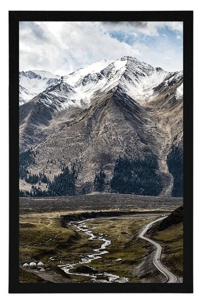 Plakat piękna górska panorama