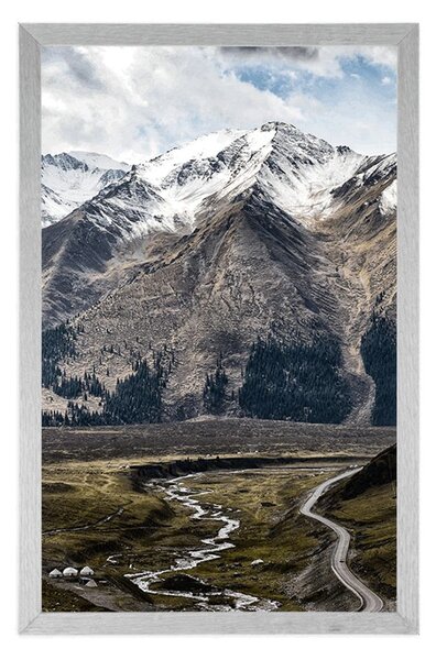 Plakat piękna górska panorama