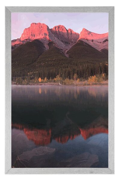 Plakat zachód słońca nad Dolomitami