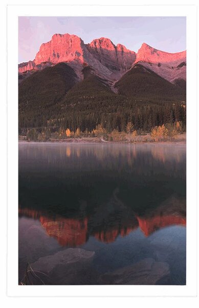 Plakat zachód słońca nad Dolomitami