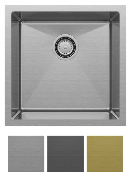 Zlewozmywak stalowy złoty Sink 45 | jednokomorowy, z mata tłumiąca dźwięki