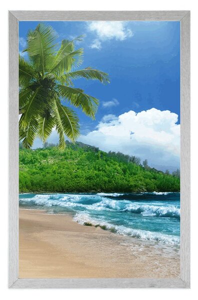 Plakat piękna plaża na wyspie Seszele