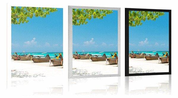 Plakat biała piaszczysta plaża na Bamboo Wyspie