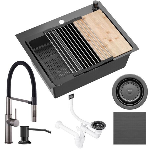 Zlewozmywak Workstation Lukas 110 Black metal