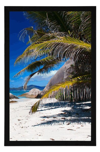 Plakat piękno plaży Anse Source