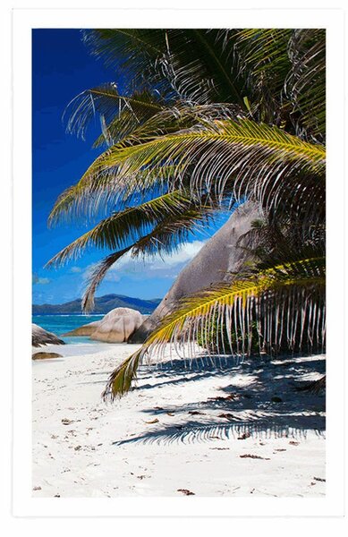 Plakat piękno plaży Anse Source